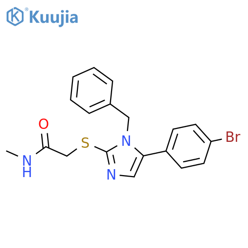 2-{[1-benzyl-5-(4-bromophenyl)-1H-imidazol-2-yl]sulfanyl}-N-methylacetamide structure