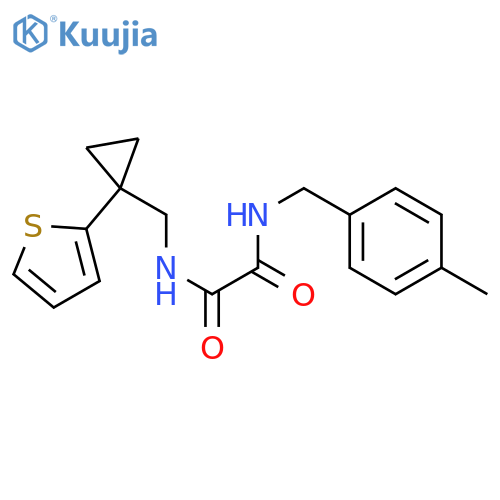 N'-[(4-methylphenyl)methyl]-N-{[1-(thiophen-2-yl)cyclopropyl]methyl}ethanediamide structure