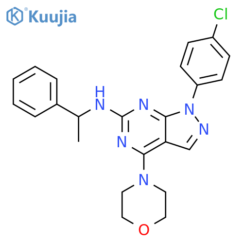 1-(4-chlorophenyl)-4-(morpholin-4-yl)-N-(1-phenylethyl)-1H-pyrazolo[3,4-d]pyrimidin-6-amine structure