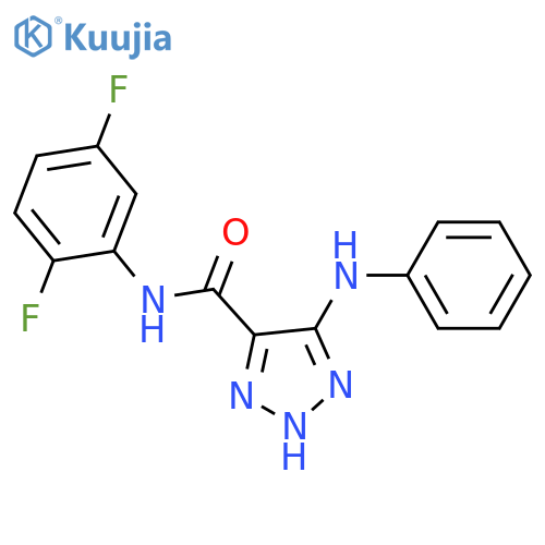 N-(2,5-difluorophenyl)-5-(phenylamino)-1H-1,2,3-triazole-4-carboxamide structure
