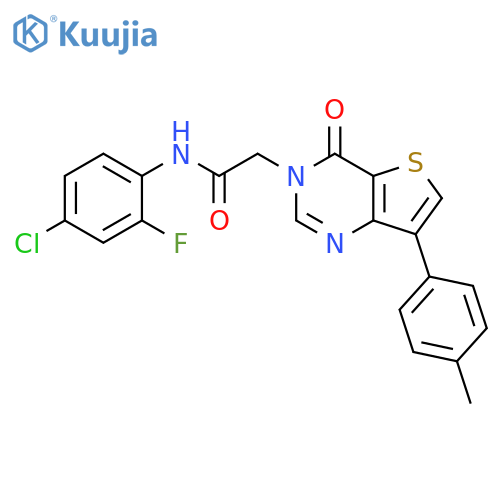 N-(4-chloro-2-fluorophenyl)-2-[7-(4-methylphenyl)-4-oxo-3H,4H-thieno[3,2-d]pyrimidin-3-yl]acetamide structure