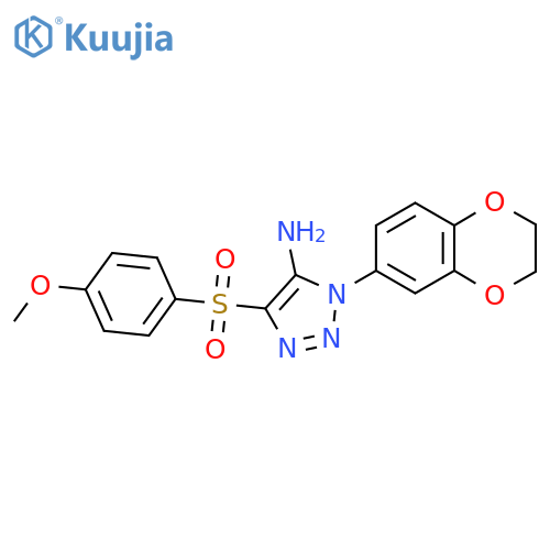 1-(2,3-dihydro-1,4-benzodioxin-6-yl)-4-(4-methoxybenzenesulfonyl)-1H-1,2,3-triazol-5-amine structure