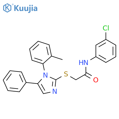 N-(3-chlorophenyl)-2-{[1-(2-methylphenyl)-5-phenyl-1H-imidazol-2-yl]sulfanyl}acetamide structure