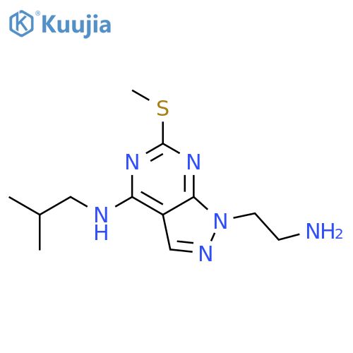 1-(2-aminoethyl)-N-(2-methylpropyl)-6-(methylsulfanyl)-1H-pyrazolo3,4-dpyrimidin-4-amine structure