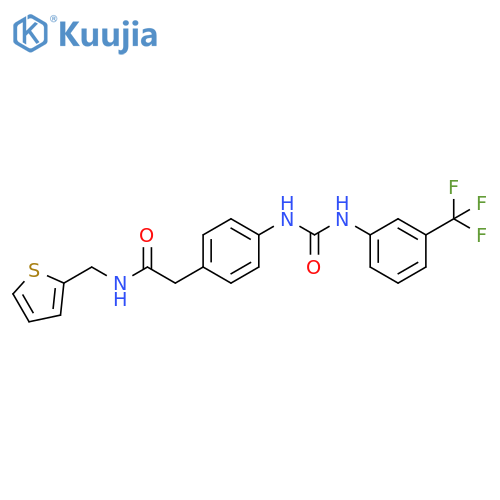 N-(thiophen-2-yl)methyl-2-4-({3-(trifluoromethyl)phenylcarbamoyl}amino)phenylacetamide structure