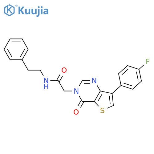 2-[7-(4-fluorophenyl)-4-oxo-3H,4H-thieno[3,2-d]pyrimidin-3-yl]-N-(2-phenylethyl)acetamide structure