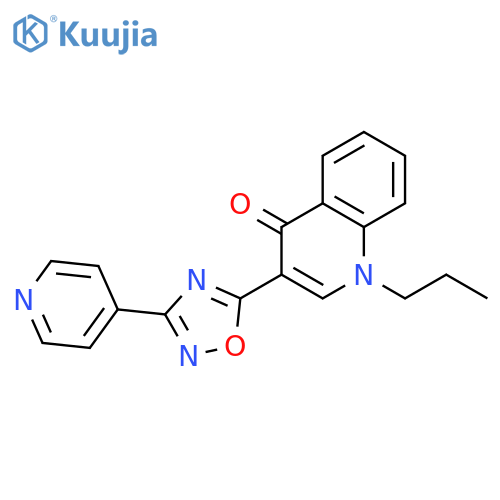 1-propyl-3-[3-(pyridin-4-yl)-1,2,4-oxadiazol-5-yl]-1,4-dihydroquinolin-4-one structure