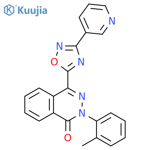 2-(2-methylphenyl)-4-[3-(pyridin-3-yl)-1,2,4-oxadiazol-5-yl]-1,2-dihydrophthalazin-1-one structure