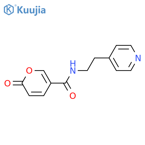 2-oxo-N-2-(pyridin-4-yl)ethyl-2H-pyran-5-carboxamide structure