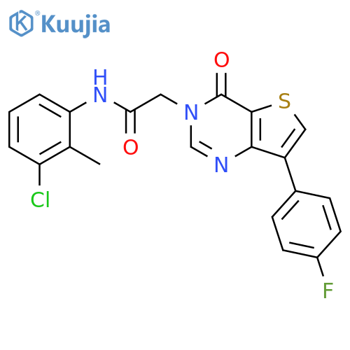 N-(3-chloro-2-methylphenyl)-2-[7-(4-fluorophenyl)-4-oxo-3H,4H-thieno[3,2-d]pyrimidin-3-yl]acetamide structure