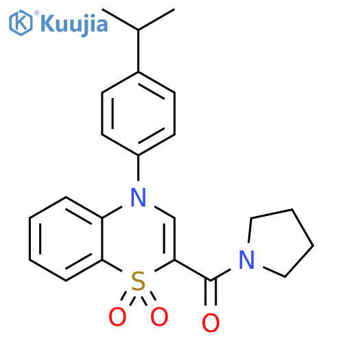 4-[4-(propan-2-yl)phenyl]-2-(pyrrolidine-1-carbonyl)-4H-1lambda6,4-benzothiazine-1,1-dione structure