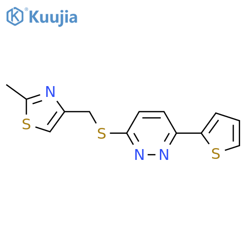 3-{[(2-methyl-1,3-thiazol-4-yl)methyl]sulfanyl}-6-(thiophen-2-yl)pyridazine structure