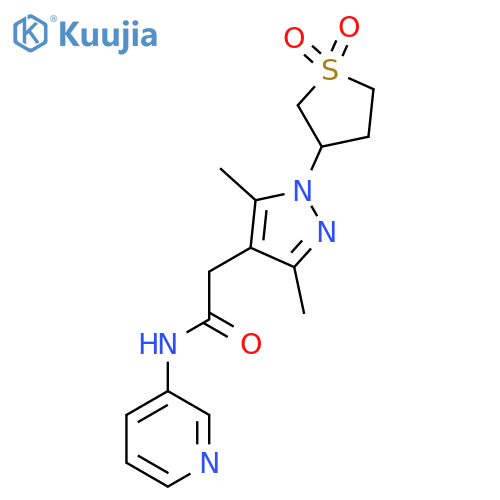 2-1-(1,1-dioxo-1lambda6-thiolan-3-yl)-3,5-dimethyl-1H-pyrazol-4-yl-N-(pyridin-3-yl)acetamide structure
