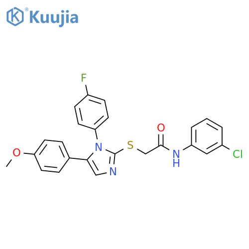 N-(3-chlorophenyl)-2-{[1-(4-fluorophenyl)-5-(4-methoxyphenyl)-1H-imidazol-2-yl]sulfanyl}acetamide structure