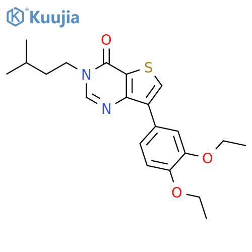 7-(3,4-diethoxyphenyl)-3-(3-methylbutyl)-3H,4H-thieno[3,2-d]pyrimidin-4-one structure