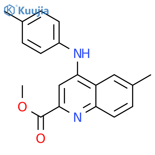 methyl 6-methyl-4-[(4-methylphenyl)amino]quinoline-2-carboxylate structure