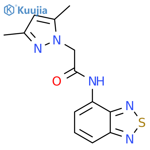N-(2,1,3-benzothiadiazol-4-yl)-2-(3,5-dimethyl-1H-pyrazol-1-yl)acetamide structure