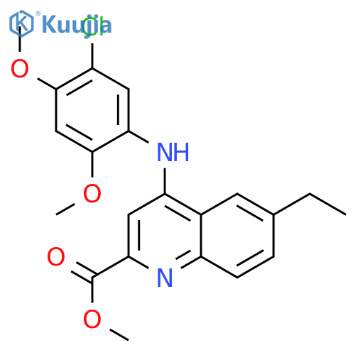 methyl 4-[(5-chloro-2,4-dimethoxyphenyl)amino]-6-ethylquinoline-2-carboxylate structure