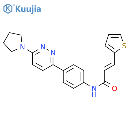 (2E)-N-{4-[6-(pyrrolidin-1-yl)pyridazin-3-yl]phenyl}-3-(thiophen-2-yl)prop-2-enamide structure