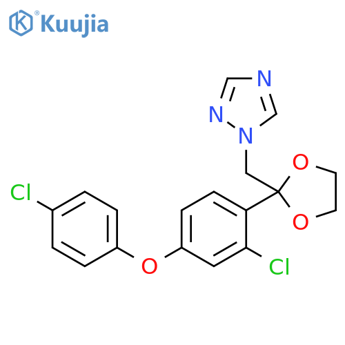 1-({2-2-chloro-4-(4-chlorophenoxy)phenyl-1,3-dioxolan-2-yl}methyl)-1H-1,2,4-triazole structure