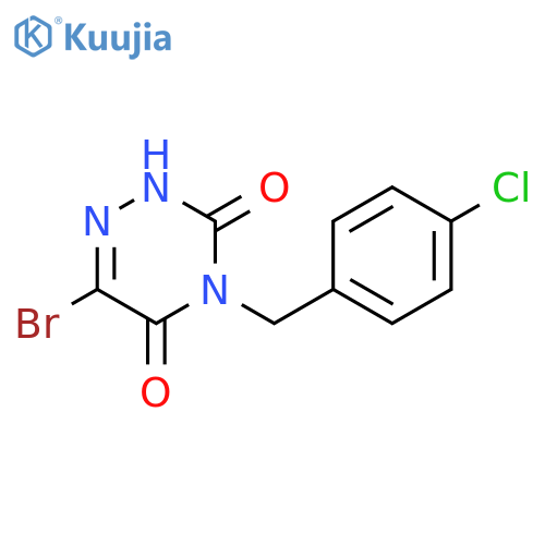 6-bromo-4-[(4-chlorophenyl)methyl]-2,3,4,5-tetrahydro-1,2,4-triazine-3,5-dione structure