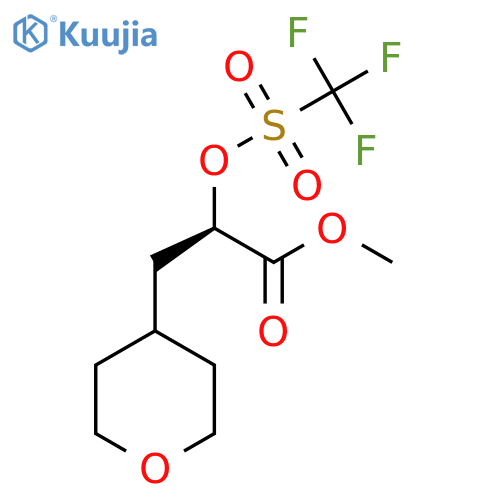 (R)-Methyl 3-(tetrahydro-2H-pyran-4-yl)-2-(((trifluoromethyl)sulfonyl)oxy)propanoate structure