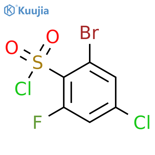 2-bromo-4-chloro-6-fluorobenzene-1-sulfonyl chloride structure