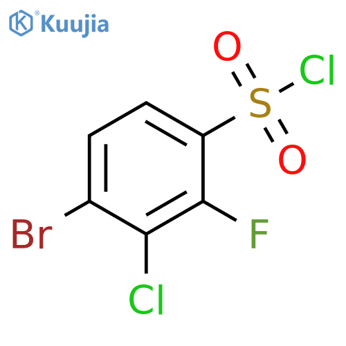 4-bromo-3-chloro-2-fluorobenzene-1-sulfonyl chloride structure