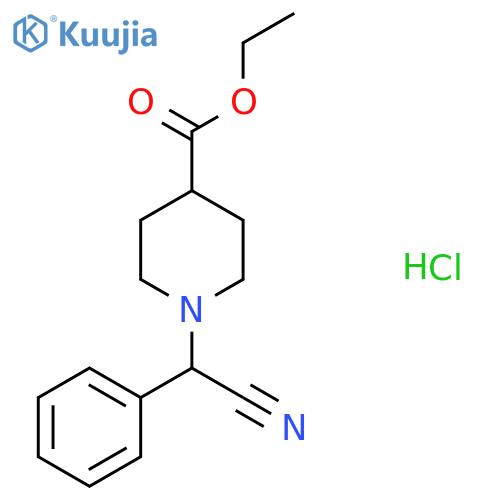 Ethyl 1-Cyano(phenyl)methylpiperidine-4-carboxylate Hydrochloride structure