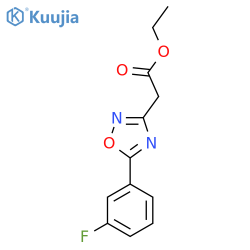 [5-(3-Fluoro-phenyl)-[1,2,4]oxadiazol-3-yl]-acetic acid ethyl ester structure