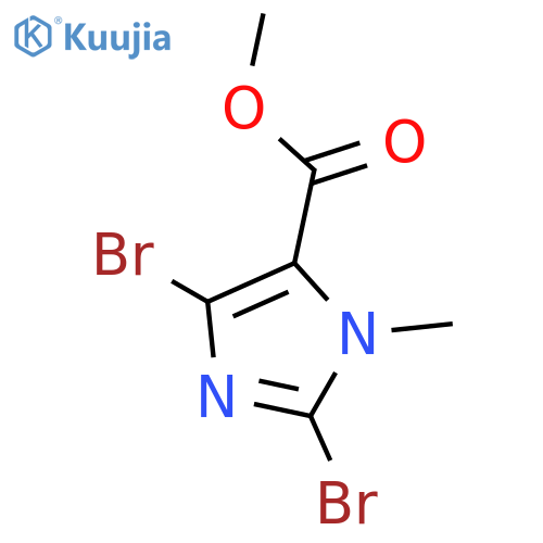 1H-Imidazole-5-carboxylicacid, 2,4-dibromo-1-methyl-, methyl ester structure
