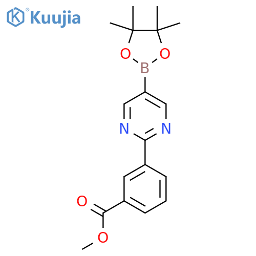 Methyl 3-(5-(4,4,5,5-tetramethyl-1,3,2-dioxaborolan-2-yl)pyrimidin-2-yl)benzoate structure