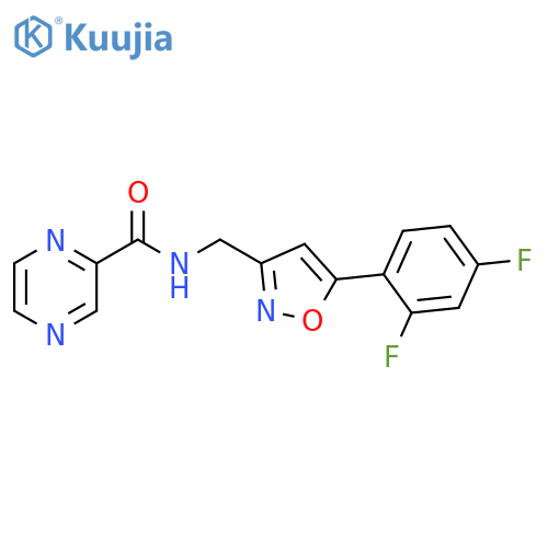 N-{[5-(2,4-difluorophenyl)-1,2-oxazol-3-yl]methyl}pyrazine-2-carboxamide structure