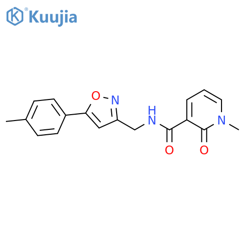 1-methyl-N-{[5-(4-methylphenyl)-1,2-oxazol-3-yl]methyl}-2-oxo-1,2-dihydropyridine-3-carboxamide structure