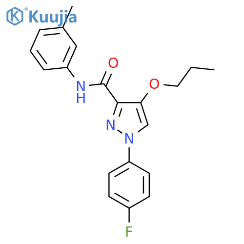 1-(4-fluorophenyl)-N-(3-methylphenyl)-4-propoxy-1H-pyrazole-3-carboxamide structure