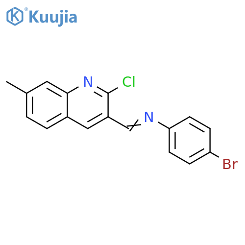 4-Bromo-N-[(2-chloro-7-methyl-3-quinolinyl)methylene]benzenamine structure