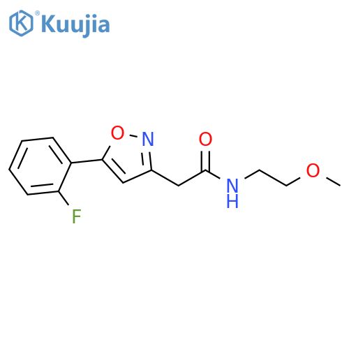 2-5-(2-fluorophenyl)-1,2-oxazol-3-yl-N-(2-methoxyethyl)acetamide structure
