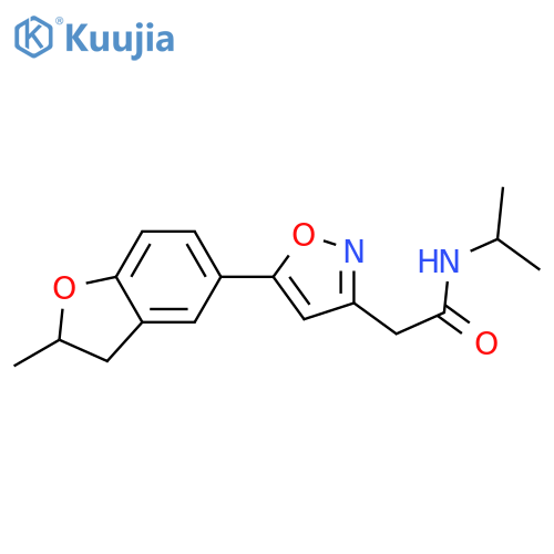 2-[5-(2-methyl-2,3-dihydro-1-benzofuran-5-yl)-1,2-oxazol-3-yl]-N-(propan-2-yl)acetamide structure