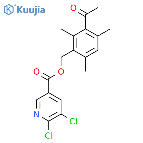 (3-Acetyl-2,4,6-trimethylphenyl)methyl 5,6-dichloropyridine-3-carboxylate structure