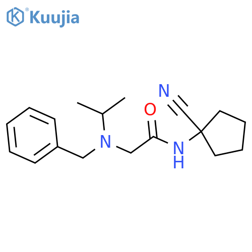 2-benzyl(propan-2-yl)amino-N-(1-cyanocyclopentyl)acetamide structure