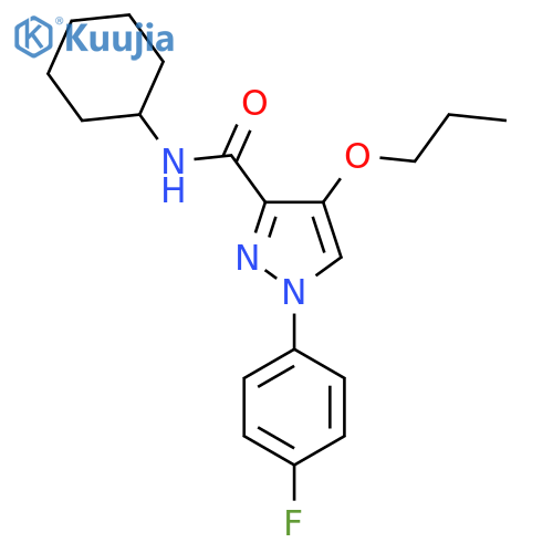 N-cyclohexyl-1-(4-fluorophenyl)-4-propoxy-1H-pyrazole-3-carboxamide structure