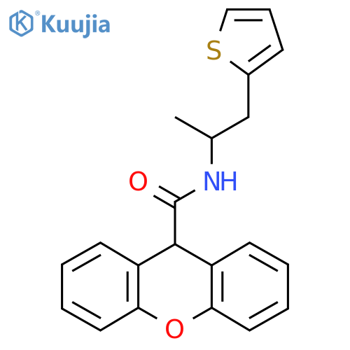 N-1-(thiophen-2-yl)propan-2-yl-9H-xanthene-9-carboxamide structure