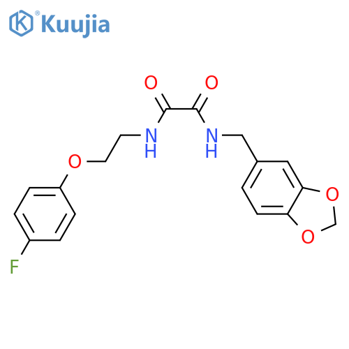 N-(2H-1,3-benzodioxol-5-yl)methyl-N'-2-(4-fluorophenoxy)ethylethanediamide structure