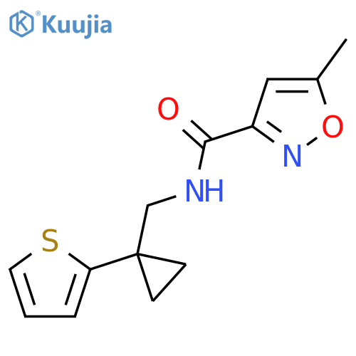 5-methyl-N-{1-(thiophen-2-yl)cyclopropylmethyl}-1,2-oxazole-3-carboxamide structure