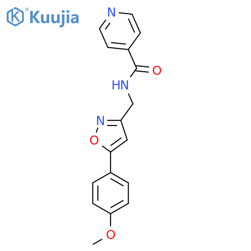 N-{[5-(4-methoxyphenyl)-1,2-oxazol-3-yl]methyl}pyridine-4-carboxamide structure