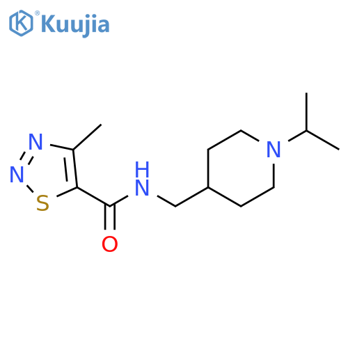 4-methyl-N-{1-(propan-2-yl)piperidin-4-ylmethyl}-1,2,3-thiadiazole-5-carboxamide structure