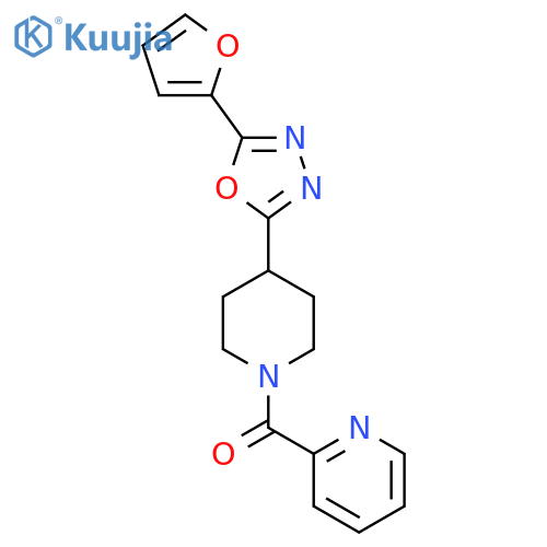 2-{4-[5-(furan-2-yl)-1,3,4-oxadiazol-2-yl]piperidine-1-carbonyl}pyridine structure