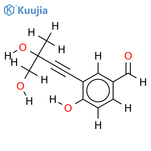 1'-Aldehyde-3-(3,4-Dihydroxy-3-methyl-1-butynyl)-4-hydroxybenzoic acid structure
