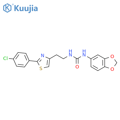 1-(2H-1,3-benzodioxol-5-yl)-3-{2-2-(4-chlorophenyl)-1,3-thiazol-4-ylethyl}urea structure