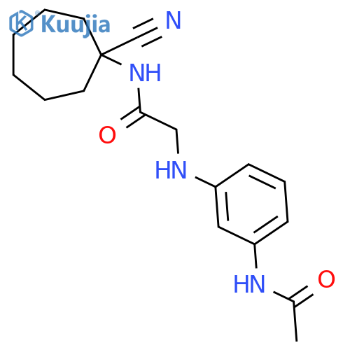 N-(1-cyanocycloheptyl)-2-[(3-acetamidophenyl)amino]acetamide structure